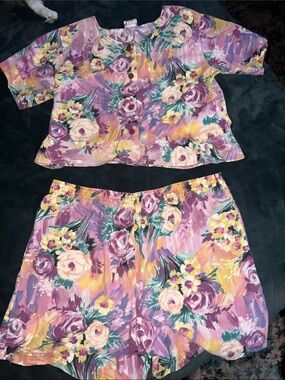 Vintage Willy Dee 2 piece short set size large